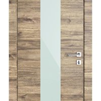 Дверь межкомнатная DO-510 Лофт светлый/стекло Белое