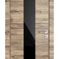 ШИ дверь DO-610 Лофт светлый/стекло Черное