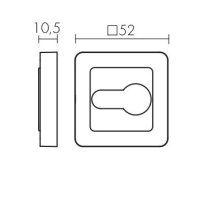 Накладка Fuaro (Фуаро) под цилиндр ET.K.XM52 (ET XM) SN/CP-3 матовый никель/хром