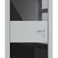 Дверь межкомнатная DO-508 Силк маус/стекло Черное