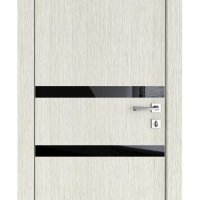 ШИ дверь DO-613 Белая лиственница/стекло Черное