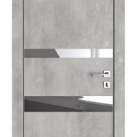 Дверь межкомнатная DO-512 Бетон светлый/Зеркало