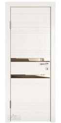 Дверь межкомнатная DO-515 Белый ясень/зеркало Бронза