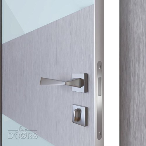 Дверь межкомнатная DO-508 Металлик/стекло Белое