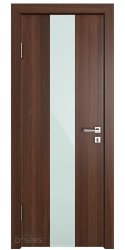 Дверь межкомнатная DO-510 Орех тисненый/стекло Белое