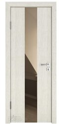 Дверь межкомнатная DO-510 Белая лиственница/зеркало Бронза