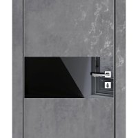 ШИ дверь DO-601 Бетон темный/стекло Черное