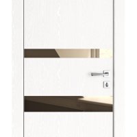 Дверь межкомнатная DO-512 Жемчуг/зеркало Бронза