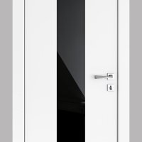 Дверь межкомнатная DO-510 Белый бархат/стекло Черное