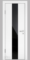 Дверь межкомнатная DO-510 Белый бархат/стекло Черное